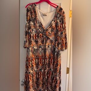 Lucie Lu Multicolored Geometric Dress 3X
